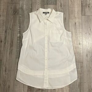 Marled Sleeveless Button Up